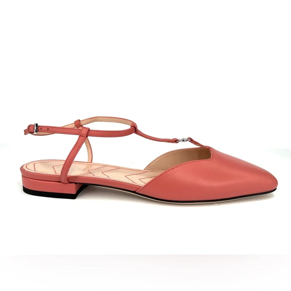 GUCCI WOMEN'S BALLET FLAT WITH DOUBLE G INTERLOCKING LOGO SLINGBACKS SIZE EU 39 - Picture 6 of 9